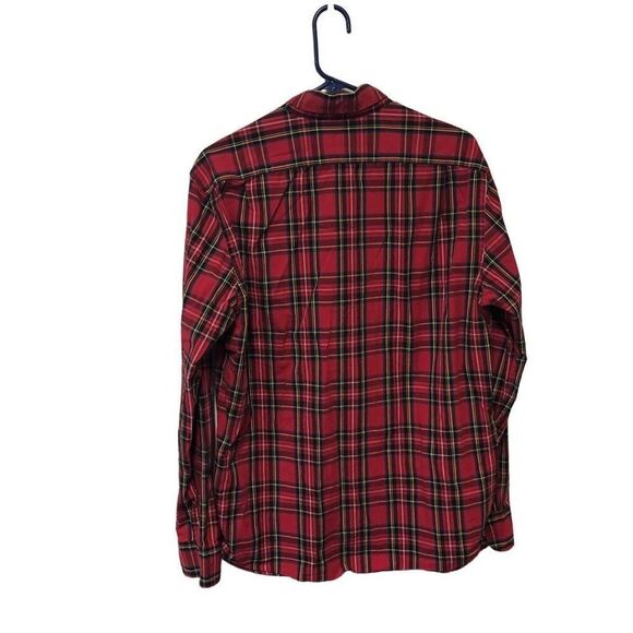 J. Crew Slim Flex Washed Size Large (L) Red Plaid - Picture 2 of 3
